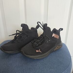 Puma Kids Black and Pink Sneakers